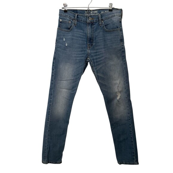 Levi's Signature S37 Slim Men's Straight Leg Blue Denim Jeans 30 x 32 Distressed - Picture 1 of 11
